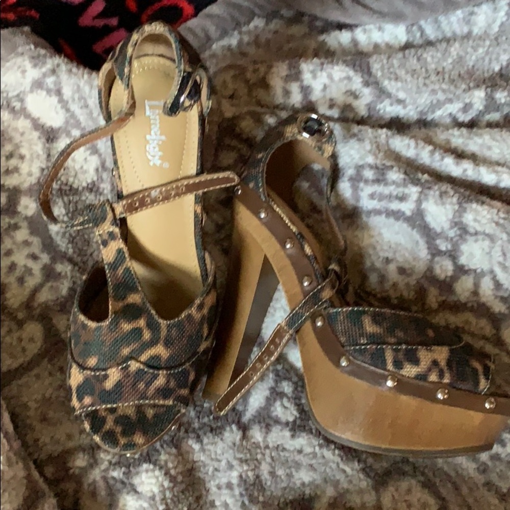 Leopard print high heels